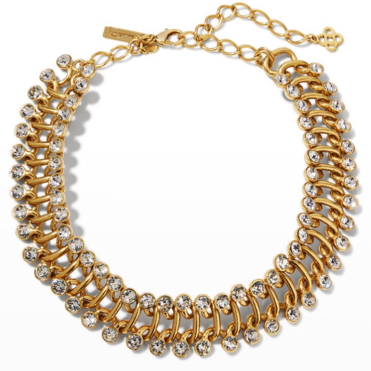 Oscar De La Renta Crystal Gold Tone Bracelet Stunning Designer Jewelry Bracelet 485$
